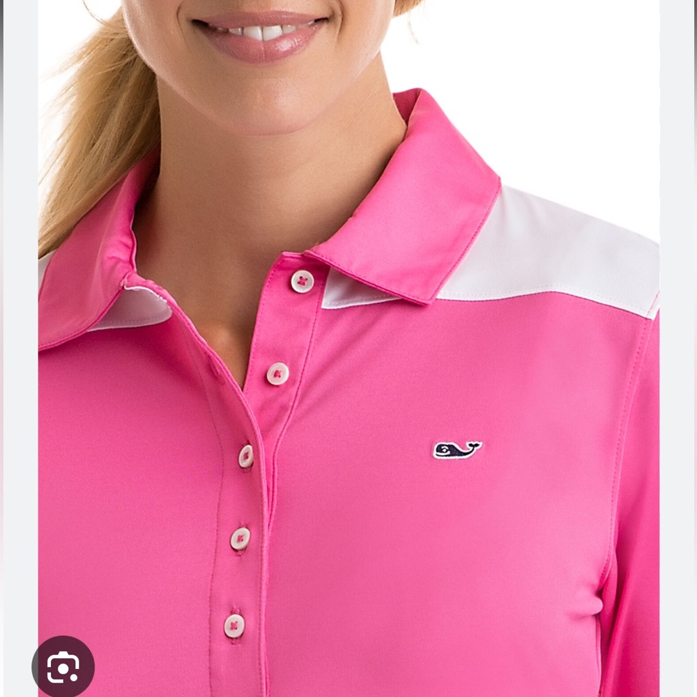 Vineyard‎ Vines Performance Long Sleeve Pink XS Polo coastal preppy golf